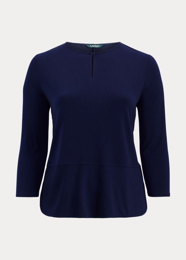 Women's Ralph Lauren Keyhole Stretch Jersey Tops | 460783WSV